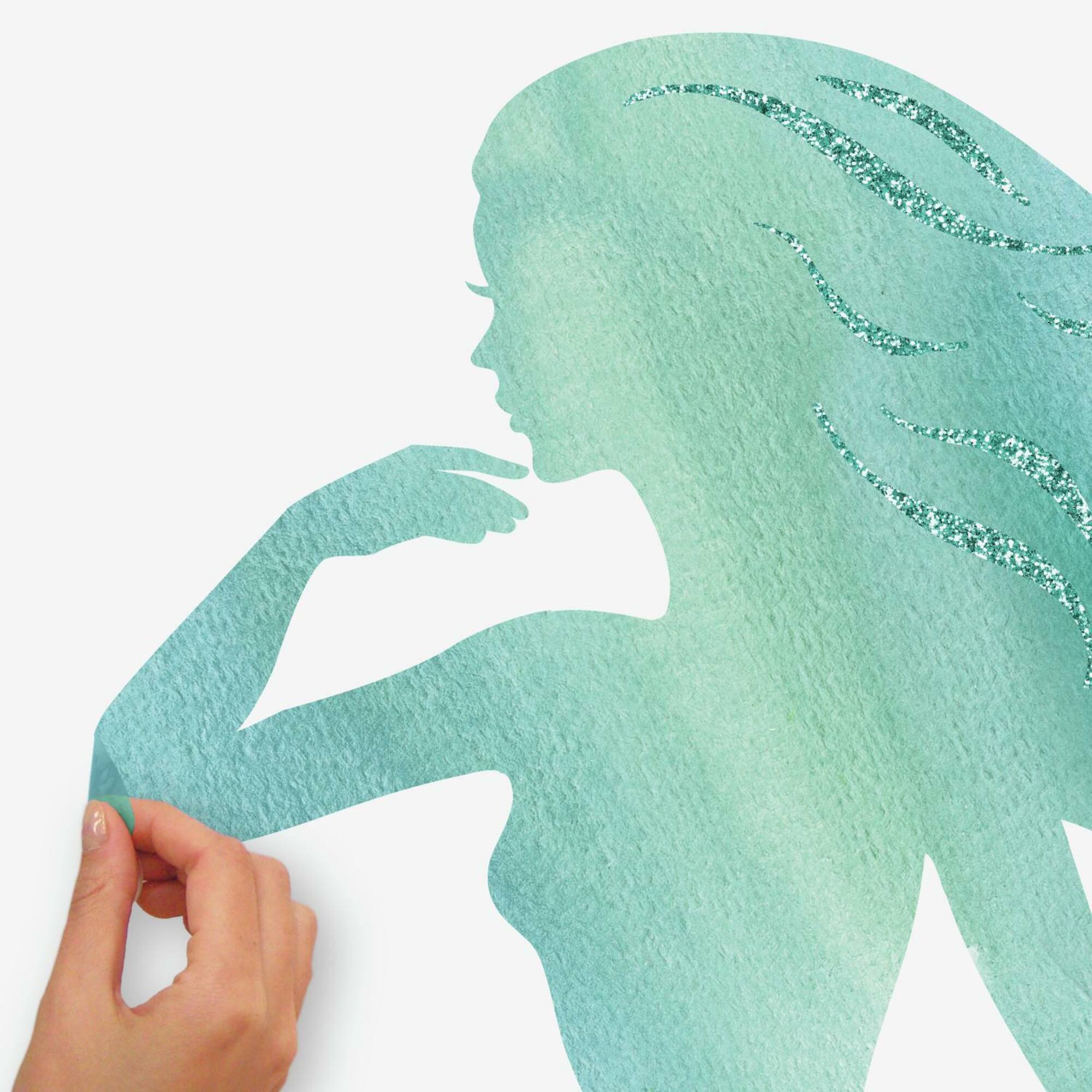 RoomMates Glitter Mermaid Peel & Stick Giant Wall Decals